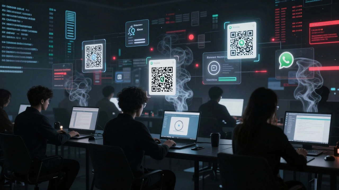 Зашифрованные ссылки передаются через Telegram и WhatsApp в темной комнате.