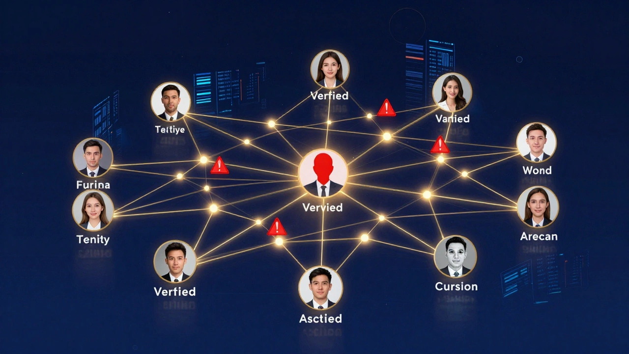 Цифровая схема алгоритма, фильтрующего реальные профили от фейков в Astana, с потоками данных и предупреждениями.