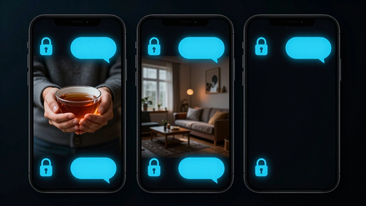 Экран смартфона с закрытыми чатами Telegram — три профиля без текста, символизирующие бюджетный, средний и премиум-сегменты услуг.