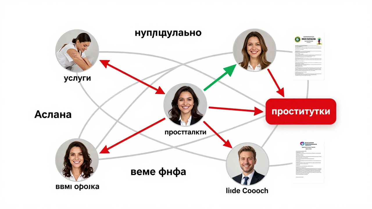 Схема алгоритма ошибочно связывает массажистку, визажистку и гида с категорией &#039;проститутки&#039;.